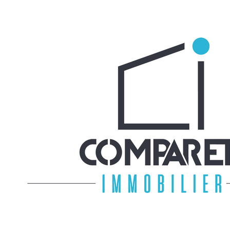 Comparet immobilier logo tour blanc - Attribut alt par défaut.